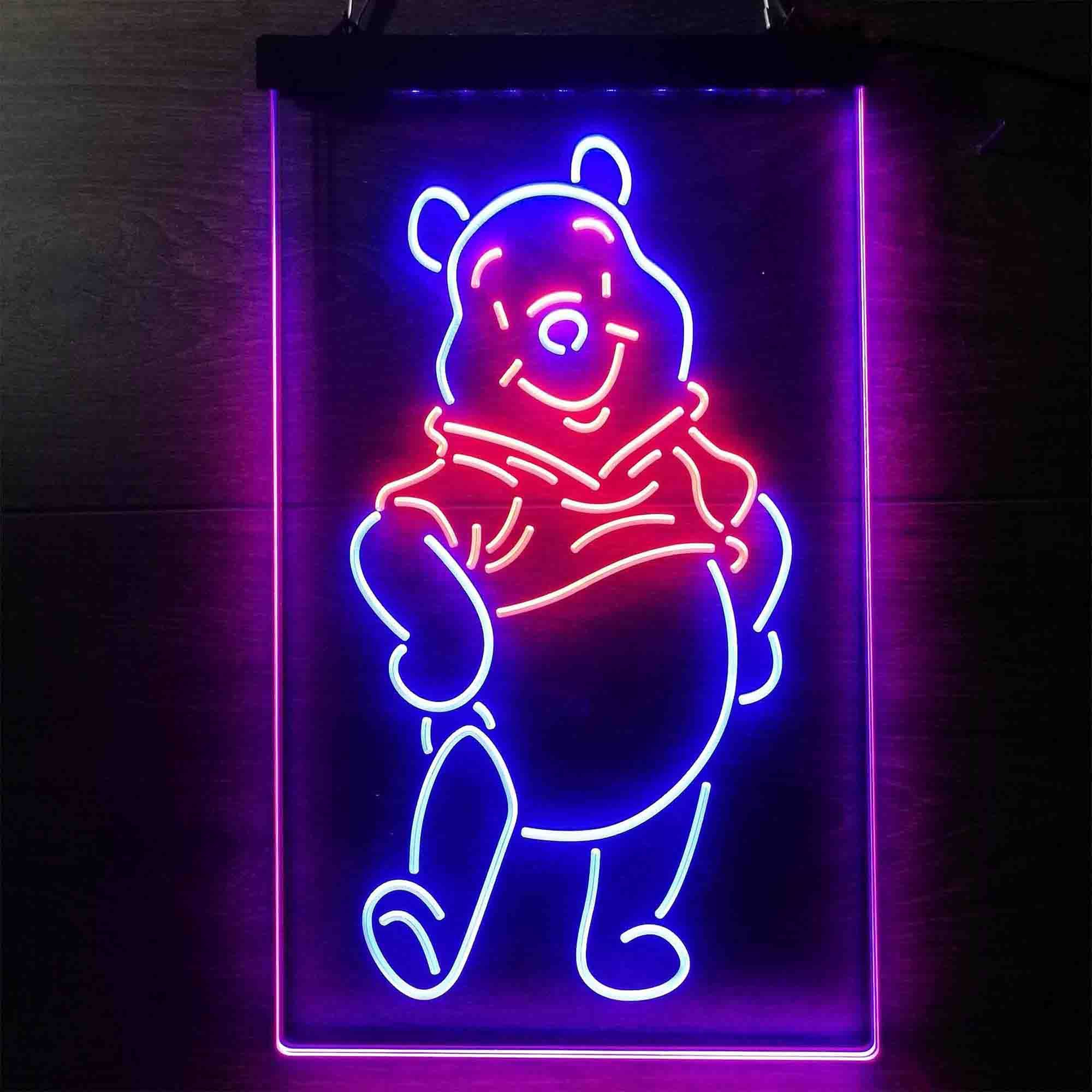 Winnie The Pooh Dual LED Neon Light Sign